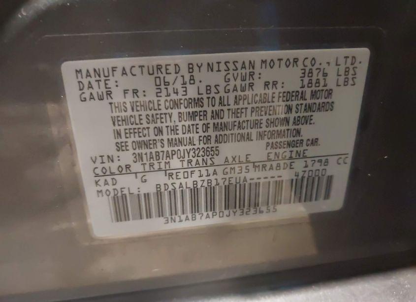 Photo 9 of 2018 Nissan Sentra S (VIN 3N1AB7AP0JY323655)