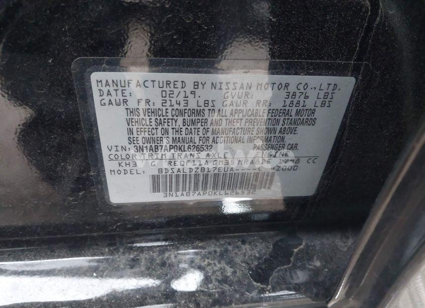 Photo 9 of 2019 Nissan Sentra SV (VIN 3N1AB7AP0KL626532)