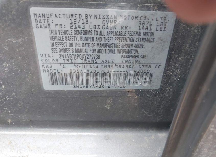 Photo 9 of 2019 Nissan Sentra SR (VIN 3N1AB7AP0KY279738)