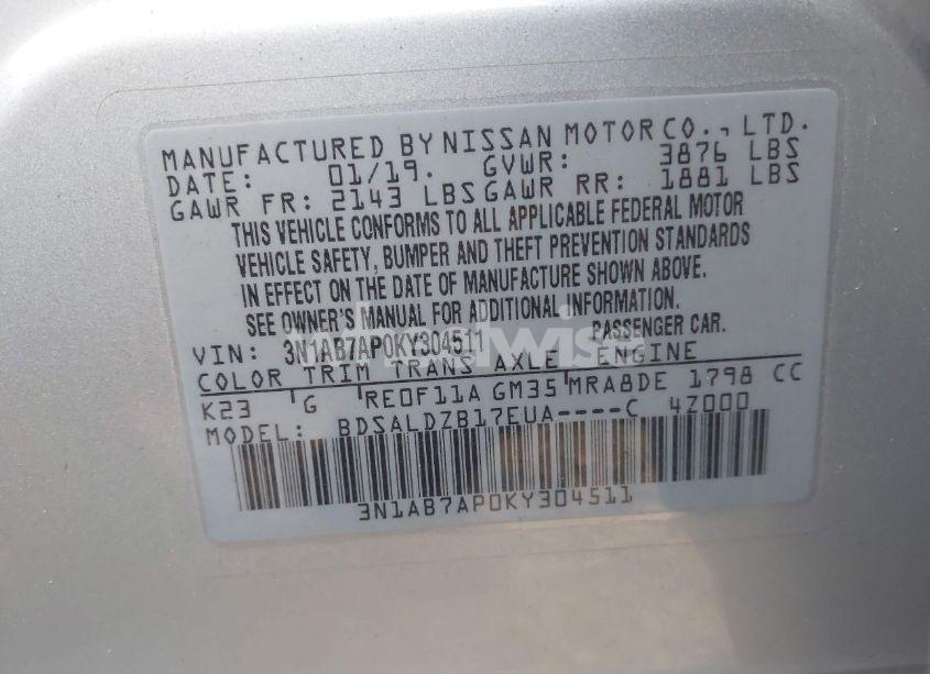 Photo 9 of 2019 Nissan Sentra SV (VIN 3N1AB7AP0KY304511)