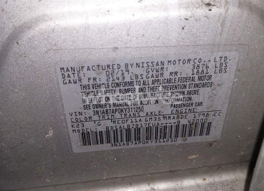 Photo 9 of 2019 Nissan Sentra S (VIN 3N1AB7AP0KY311250)