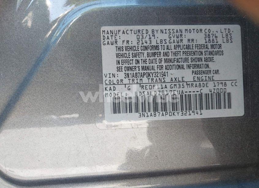 Photo 9 of 2019 Nissan Sentra SV (VIN 3N1AB7AP0KY321941)