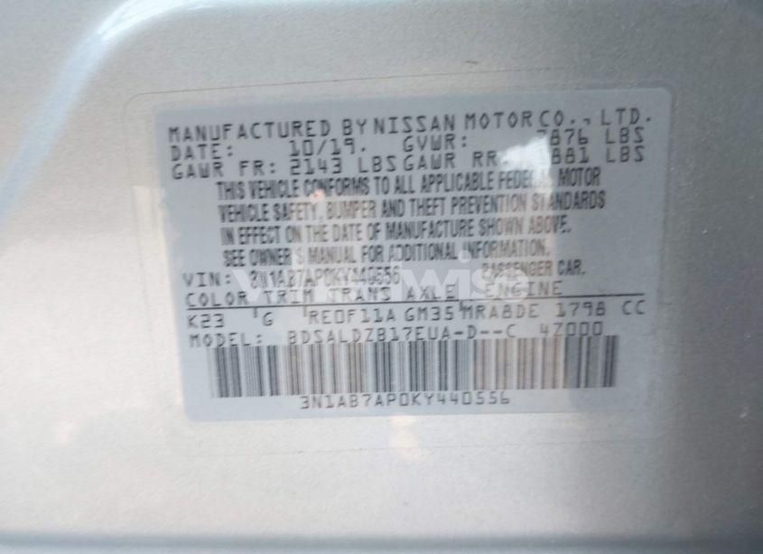 Photo 9 of 2019 Nissan Sentra SV (VIN 3N1AB7AP0KY440556)