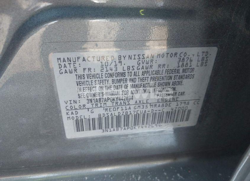 Photo 9 of 2019 Nissan Sentra SV (VIN 3N1AB7AP0KY442694)