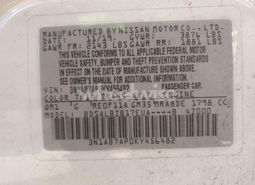 Photo 9 of 2019 Nissan Sentra S (VIN 3N1AB7AP0KY456482)