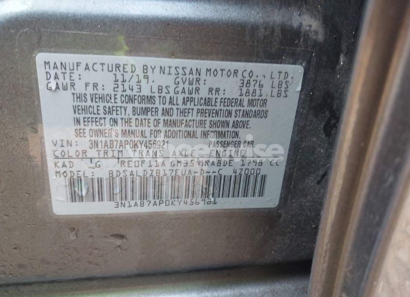 Photo 9 of 2019 Nissan Sentra SV (VIN 3N1AB7AP0KY456921)