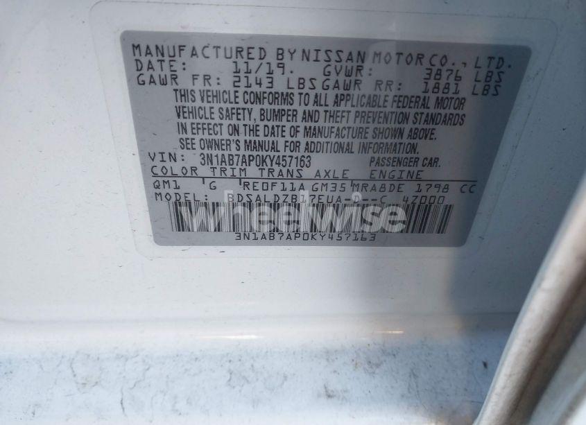 Photo 9 of 2019 Nissan Sentra SV (VIN 3N1AB7AP0KY457163)