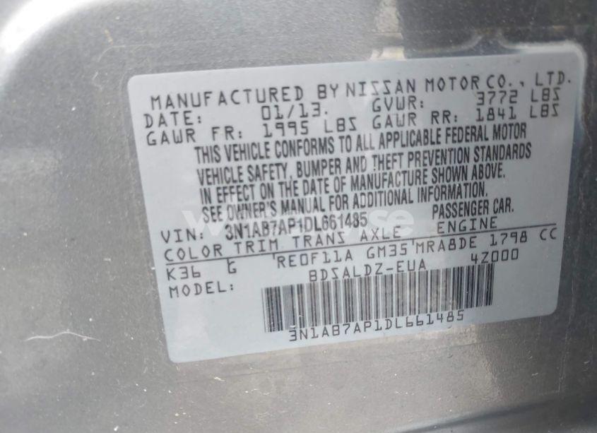 Photo 9 of 2013 Nissan Sentra SV (VIN 3N1AB7AP1DL661485)