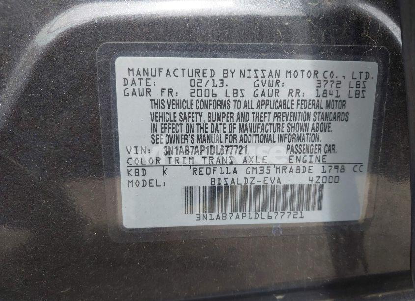 Photo 9 of 2013 Nissan Sentra SV (VIN 3N1AB7AP1DL677721)