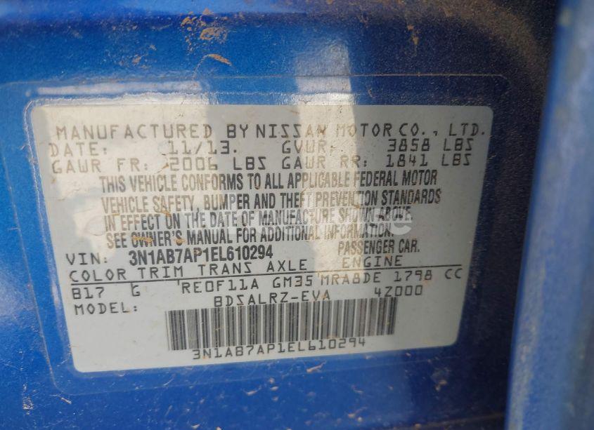 Photo 9 of 2014 Nissan Sentra SR (VIN 3N1AB7AP1EL610294)