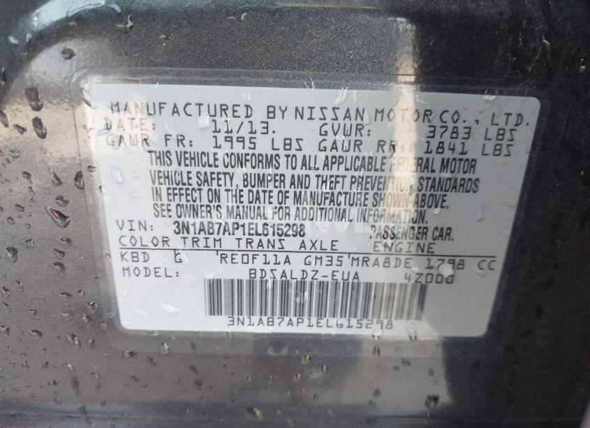 Photo 9 of 2014 Nissan Sentra SV (VIN 3N1AB7AP1EL615298)