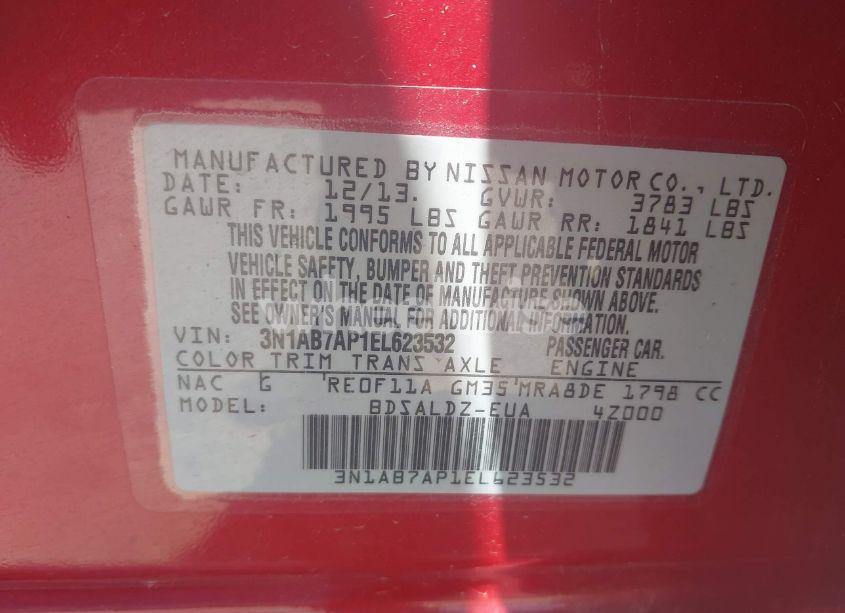 Photo 9 of 2014 Nissan Sentra SV (VIN 3N1AB7AP1EL623532)