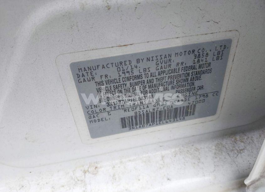 Photo 9 of 2014 Nissan Sentra SR (VIN 3N1AB7AP1EL643148)