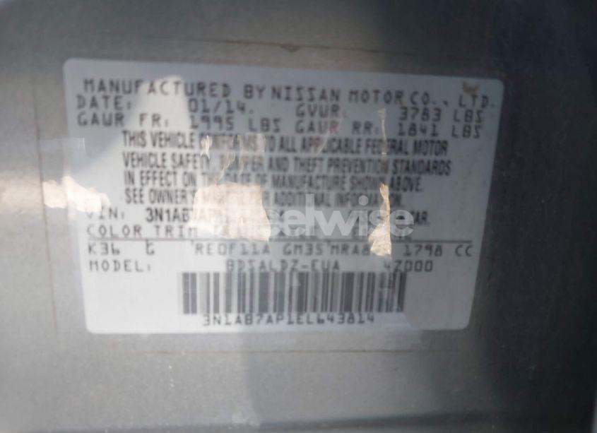 Photo 9 of 2014 Nissan Sentra FE+ S/FE+ SV/S/SL/SR/SV (VIN 3N1AB7AP1EL643814)