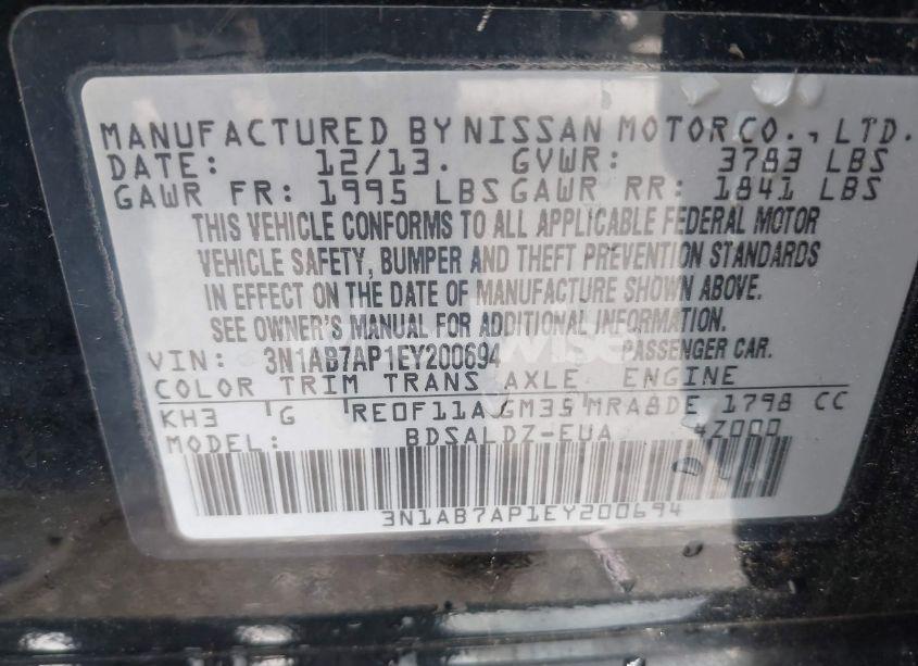 Photo 9 of 2014 Nissan Sentra SV (VIN 3N1AB7AP1EY200694)