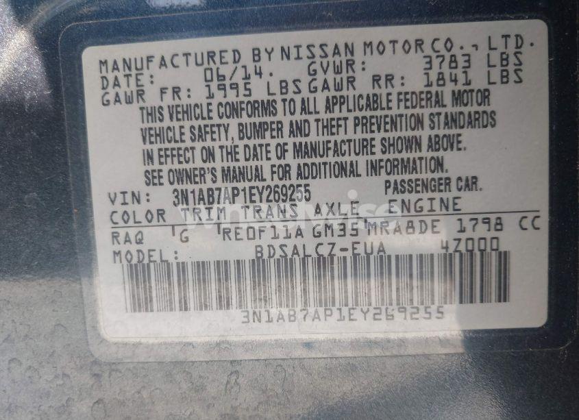 Photo 9 of 2014 Nissan Sentra S (VIN 3N1AB7AP1EY269255)