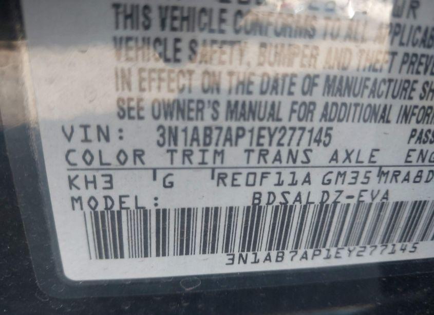 Photo 9 of 2014 Nissan Sentra SV (VIN 3N1AB7AP1EY277145)