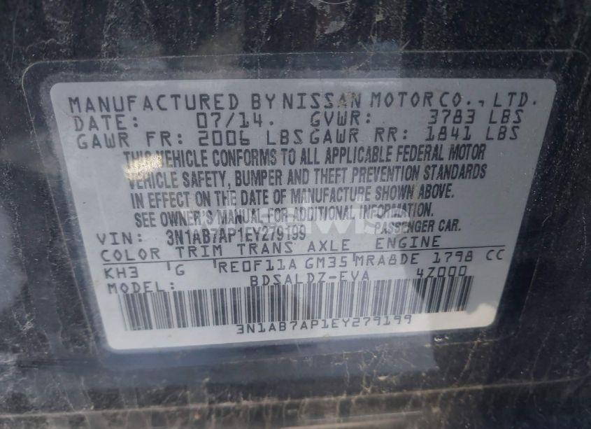 Photo 9 of 2014 Nissan Sentra SV (VIN 3N1AB7AP1EY279199)