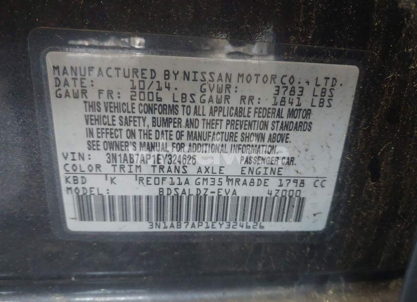 Photo 9 of 2014 Nissan Sentra SV (VIN 3N1AB7AP1EY324626)