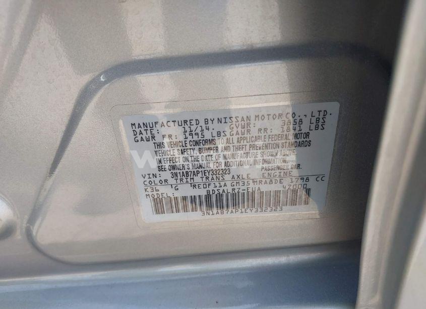 Photo 9 of 2014 Nissan Sentra SR (VIN 3N1AB7AP1EY332323)