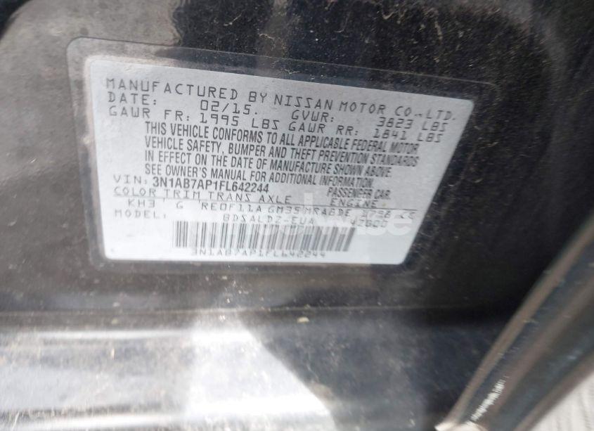 Photo 9 of 2015 Nissan Sentra SV (VIN 3N1AB7AP1FL642244)