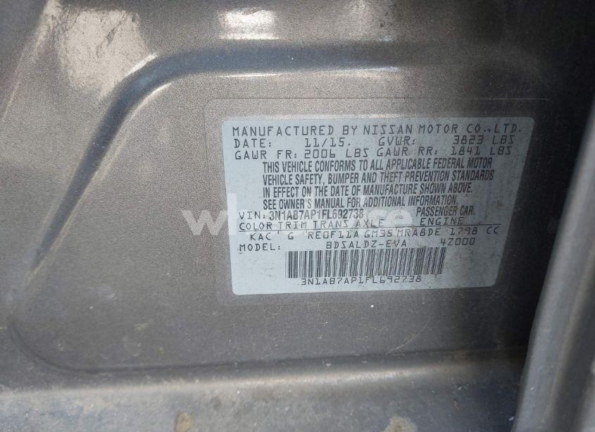 Photo 9 of 2015 Nissan Sentra SV (VIN 3N1AB7AP1FL692738)