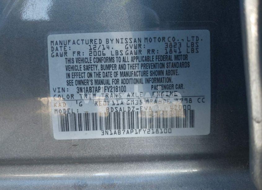 Photo 9 of 2015 Nissan Sentra SV (VIN 3N1AB7AP1FY218100)