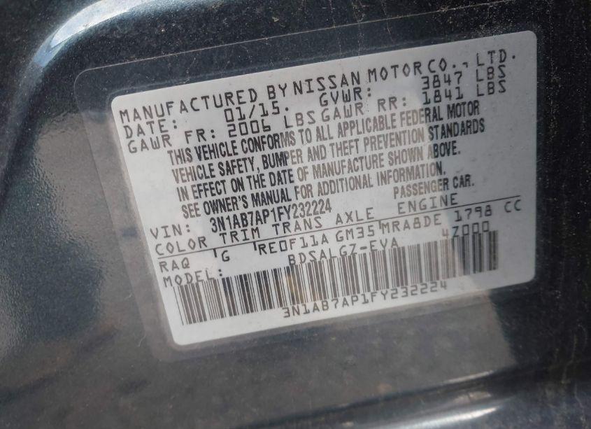 Photo 9 of 2015 Nissan Sentra SL (VIN 3N1AB7AP1FY232224)