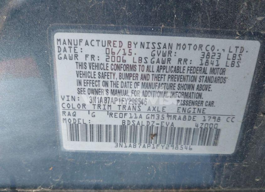 Photo 9 of 2015 Nissan Sentra SV (VIN 3N1AB7AP1FY298546)