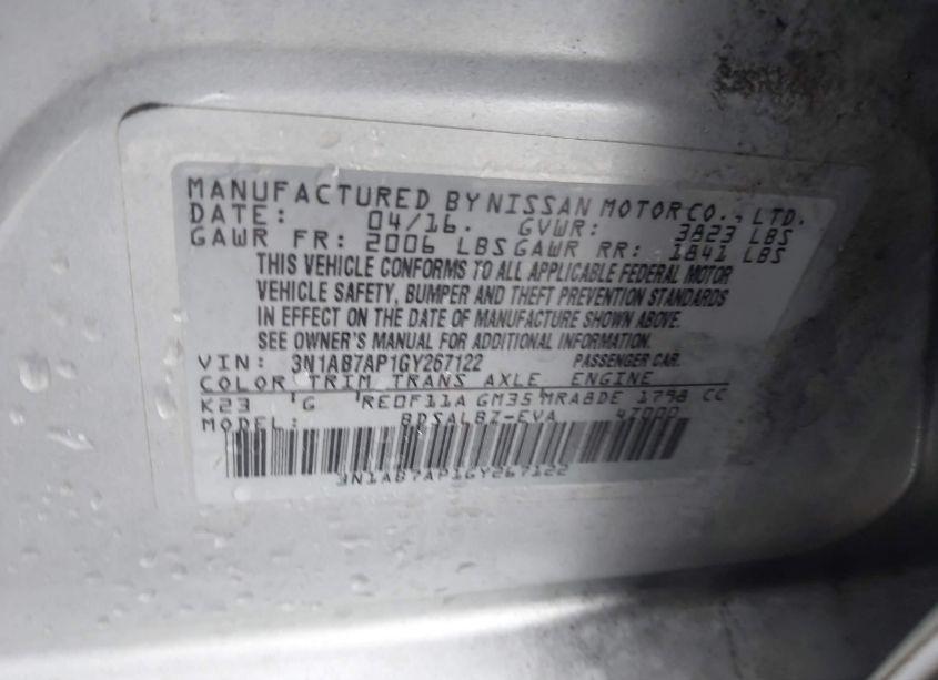 Photo 9 of 2016 Nissan Sentra S (VIN 3N1AB7AP1GY267122)