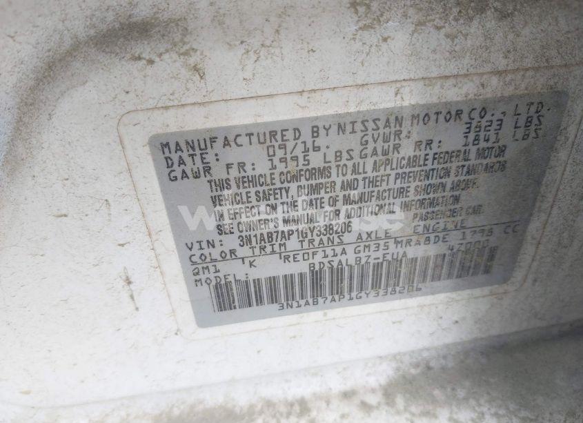 Photo 9 of 2016 Nissan Sentra S (VIN 3N1AB7AP1GY338206)