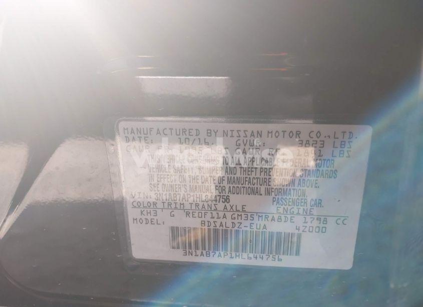 Photo 9 of 2017 Nissan Sentra SV (VIN 3N1AB7AP1HL644756)