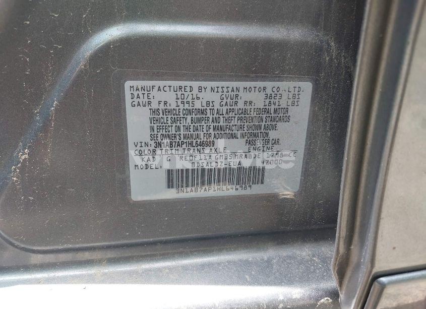 Photo 9 of 2017 Nissan Sentra SV (VIN 3N1AB7AP1HL646989)