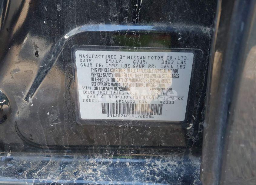 Photo 9 of 2017 Nissan Sentra SV (VIN 3N1AB7AP1HL720086)