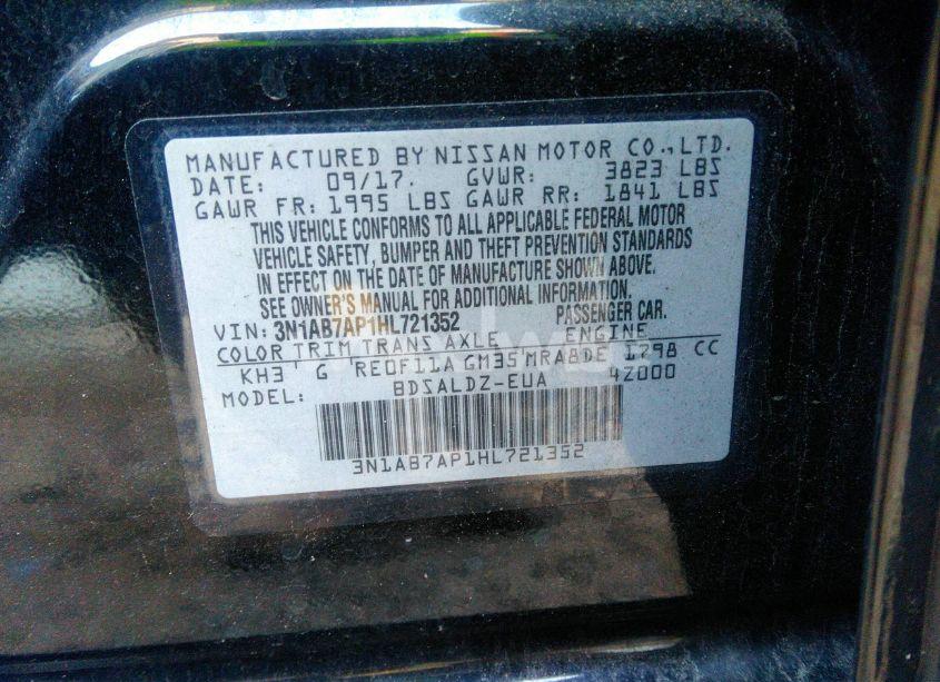 Photo 9 of 2017 Nissan Sentra SV (VIN 3N1AB7AP1HL721352)