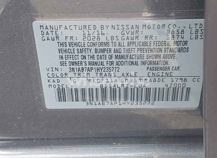 Photo 9 of 2017 Nissan Sentra SR (VIN 3N1AB7AP1HY235272)