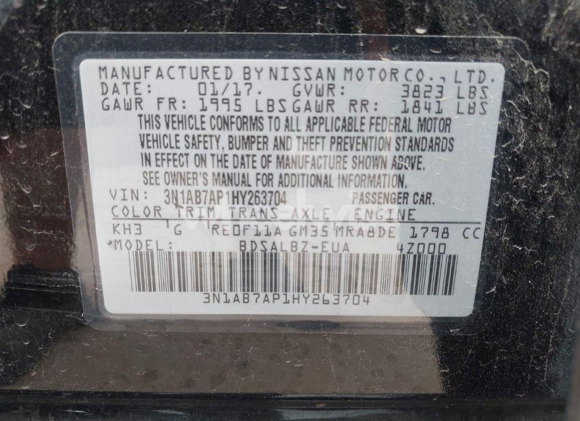 Photo 9 of 2017 Nissan Sentra S (VIN 3N1AB7AP1HY263704)