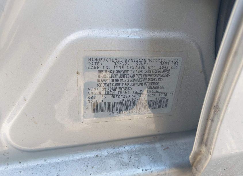 Photo 9 of 2017 Nissan Sentra SV (VIN 3N1AB7AP1HY283578)