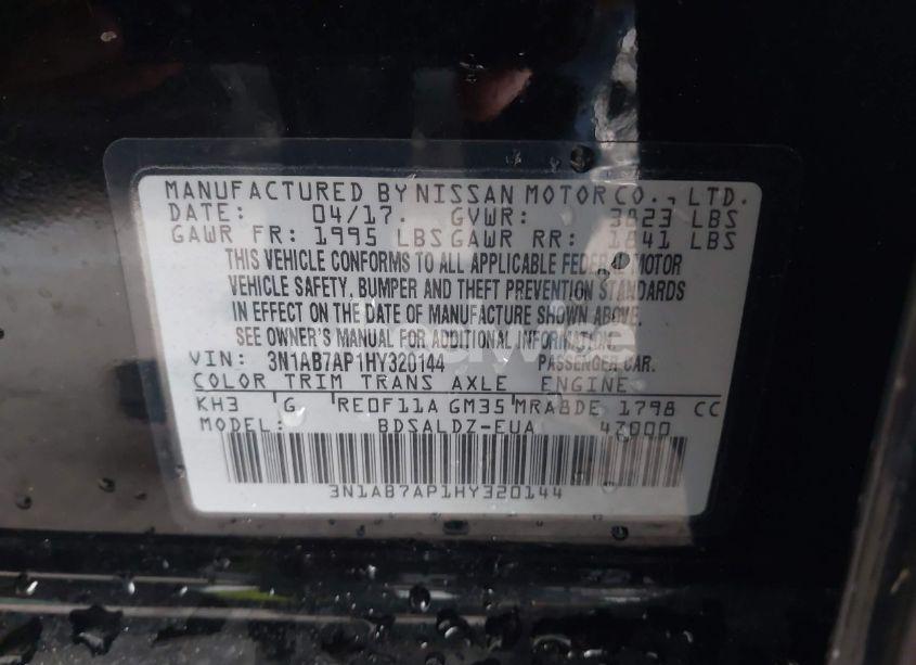 Photo 9 of 2017 Nissan Sentra SV (VIN 3N1AB7AP1HY320144)