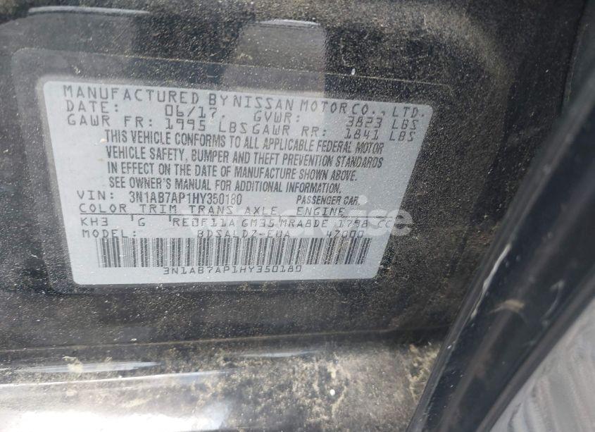 Photo 9 of 2017 Nissan Sentra SV (VIN 3N1AB7AP1HY350180)