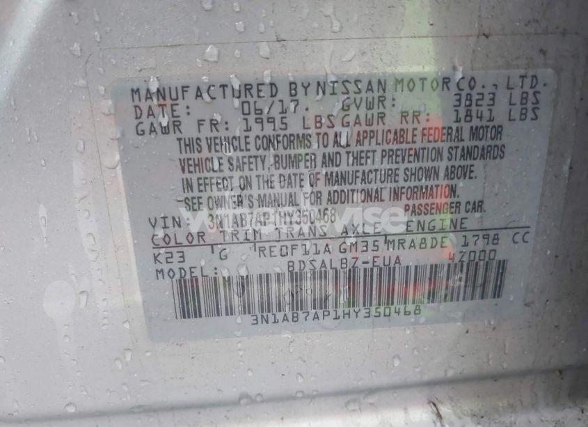 Photo 9 of 2017 Nissan Sentra S (VIN 3N1AB7AP1HY350468)