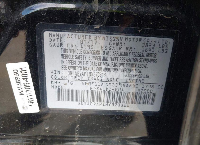 Photo 9 of 2017 Nissan Sentra SV (VIN 3N1AB7AP1HY370316)