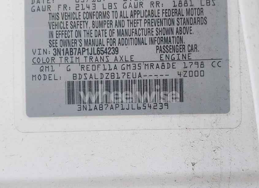 Photo 9 of 2018 Nissan Sentra SV (VIN 3N1AB7AP1JL654239)