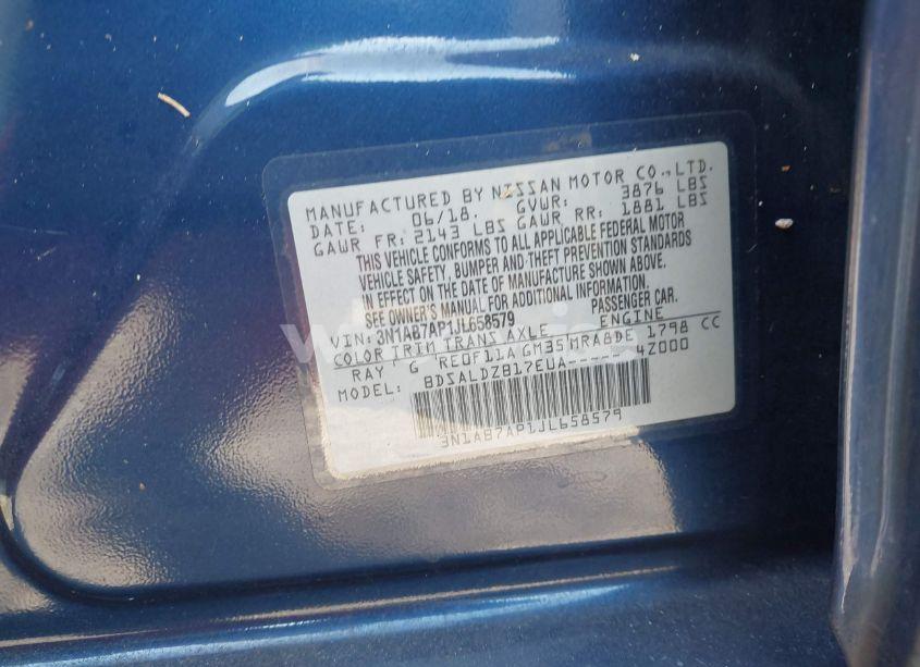 Photo 9 of 2018 Nissan Sentra SV (VIN 3N1AB7AP1JL658579)