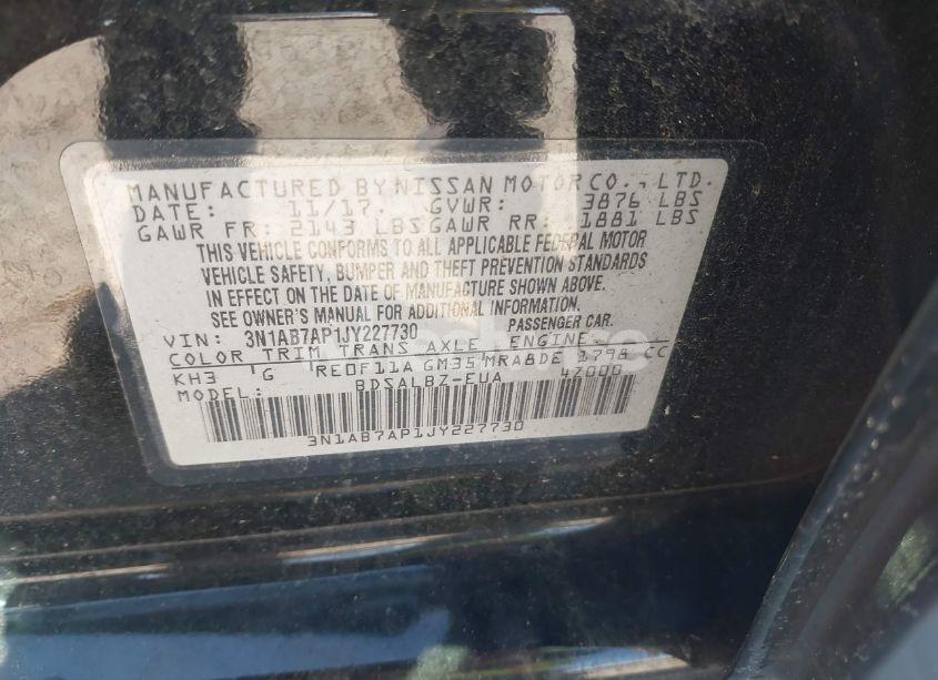 Photo 9 of 2018 Nissan Sentra S (VIN 3N1AB7AP1JY227730)