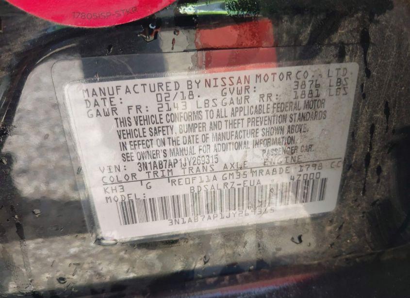 Photo 9 of 2018 Nissan Sentra SR (VIN 3N1AB7AP1JY269315)