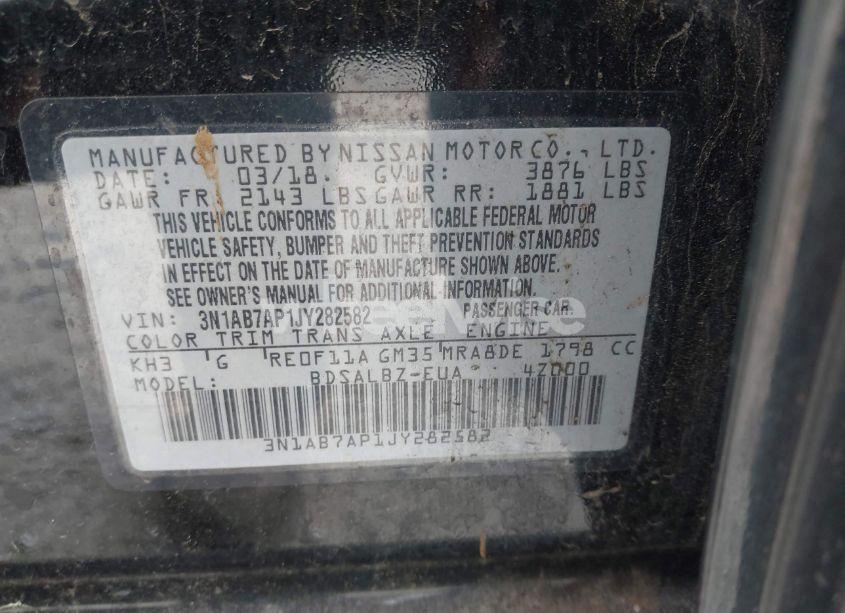 Photo 9 of 2018 Nissan Sentra S (VIN 3N1AB7AP1JY282582)