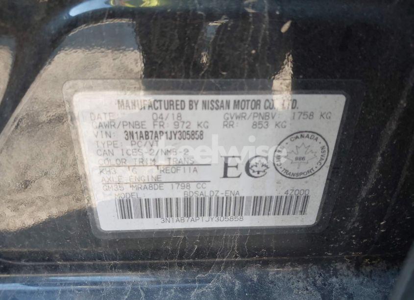 Photo 9 of 2018 Nissan Sentra (VIN 3N1AB7AP1JY305858)