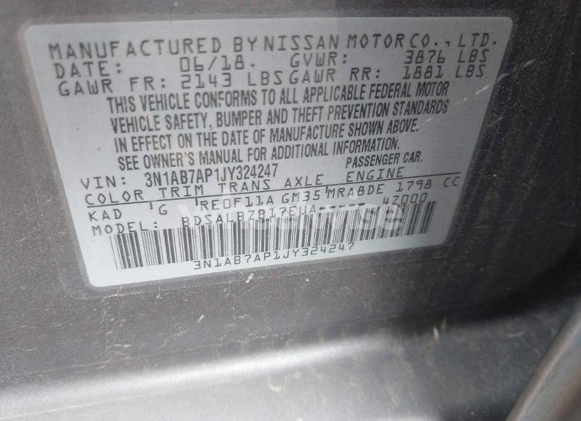 Photo 9 of 2018 Nissan Sentra S (VIN 3N1AB7AP1JY324247)