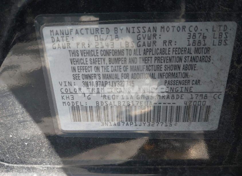 Photo 9 of 2018 Nissan Sentra S (VIN 3N1AB7AP1JY327715)